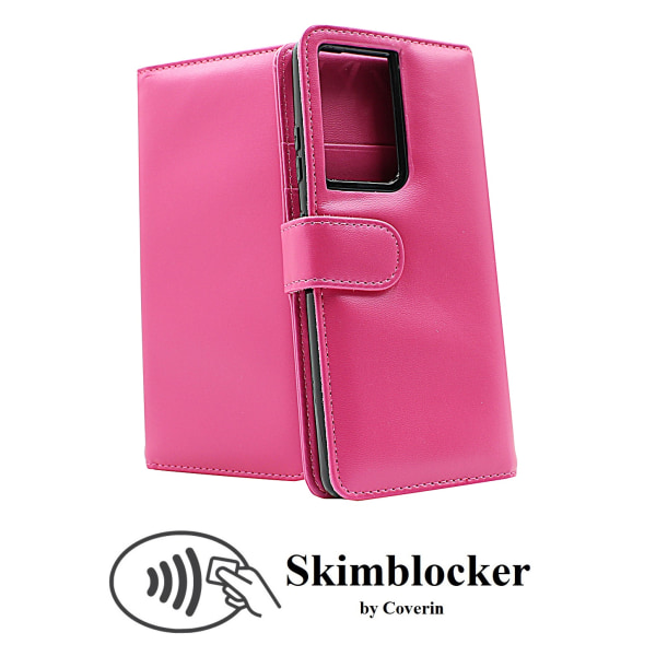 Skimblocker Plånboksfodral Samsung Galaxy S21 Ultra 5G Hotpink