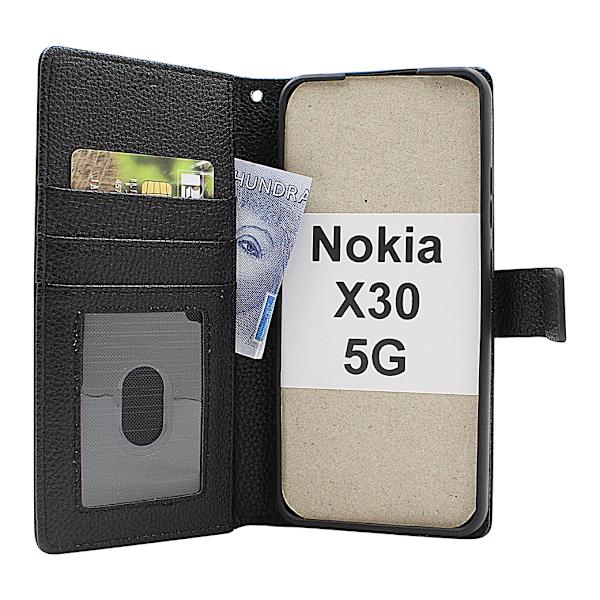 New Standcase Wallet Nokia X30 5G Ljusblå