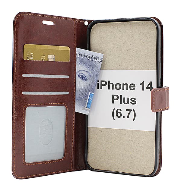 Crazy Horse Wallet iPhone 14 Plus (6.7) Brun