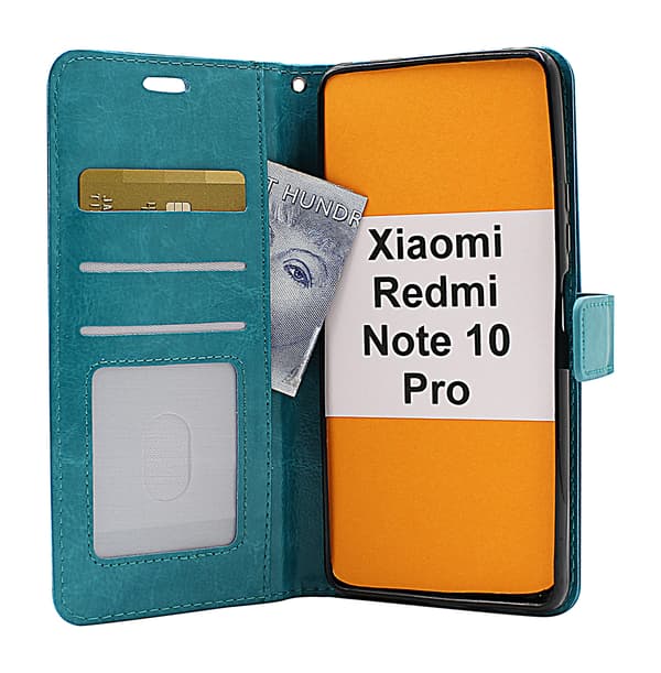 Crazy Horse Wallet Xiaomi Redmi Note 10 Pro Grön