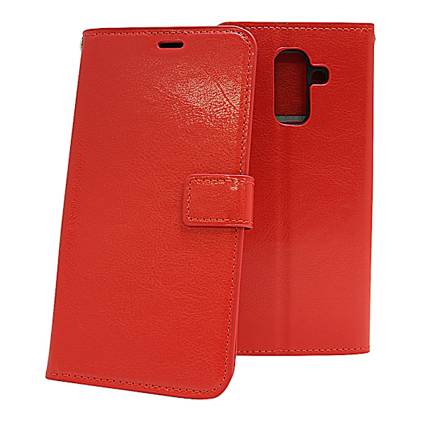 Crazy Horse Wallet Samsung Galaxy A6+ 2018 (A605FN/DS) Röd