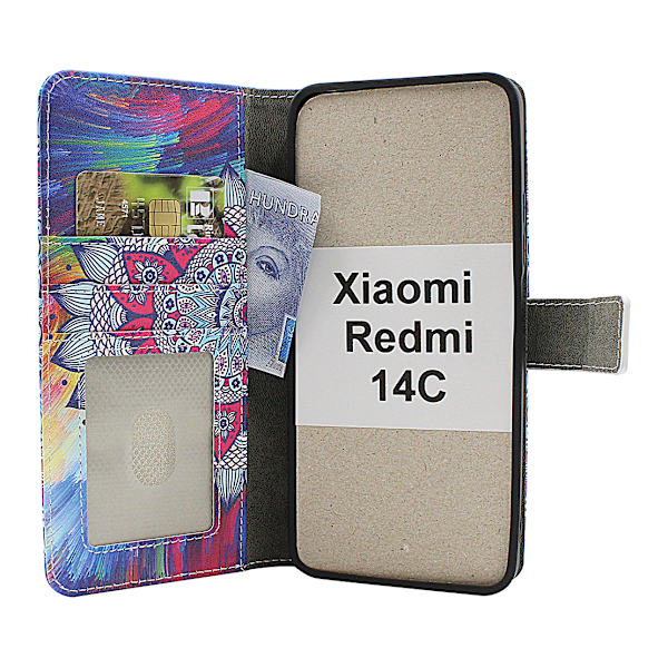 Skimblocker Xiaomi Redmi 14C Magnet Plånboksfodral Design