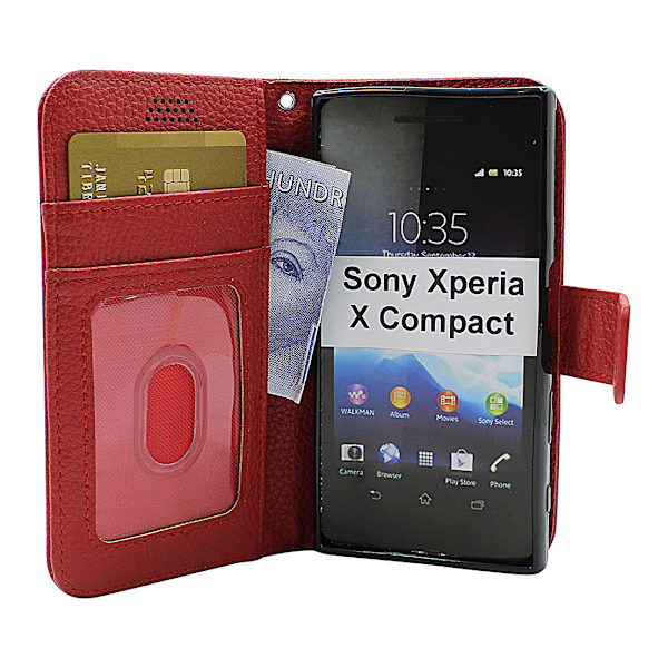 New Standcase Wallet Sony Xperia X Compact (F5321) Röd
