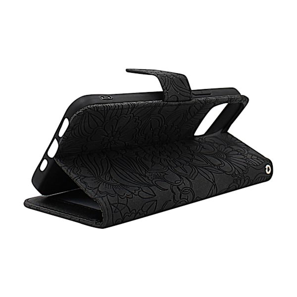 Flower Standcase Wallet iPhone 12 / 12 Pro (6.1) Grå