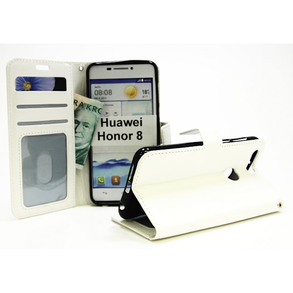 Crazy Horse Wallet Huawei Honor 8 Vit