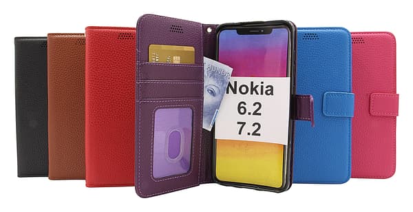 New Standcase Wallet Nokia 6.2 / 7.2 Röd