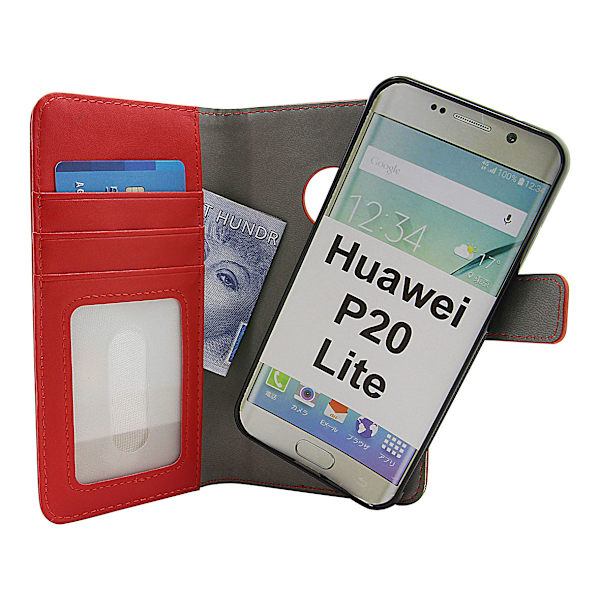 Skimblocker Magnet Wallet Huawei P20 Lite Röd