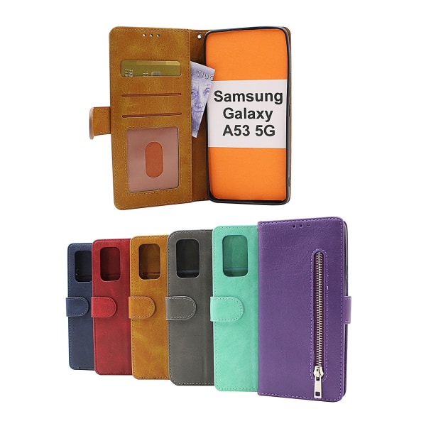 Zipper Standcase Wallet Samsung Galaxy A53 5G (A536B) Marinblå