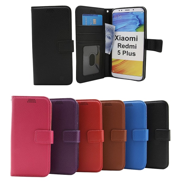 New Standcase Wallet Xiaomi Redmi 5 Plus (Svart) Svart