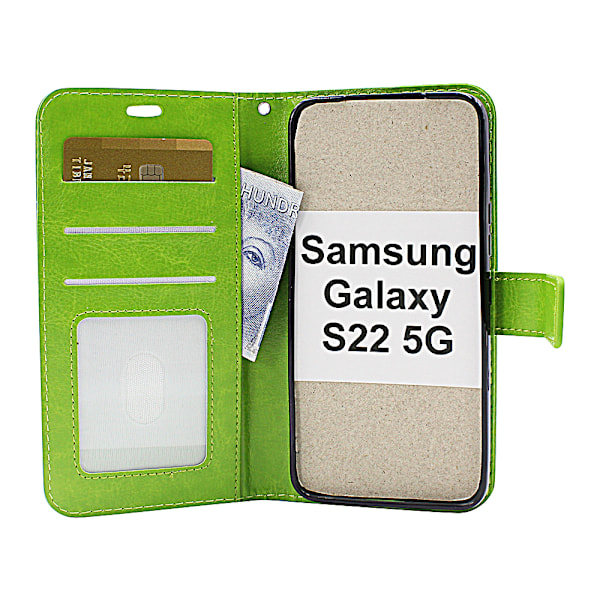 Crazy Horse Wallet Samsung Galaxy S22 5G Grön