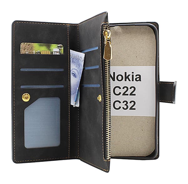 XL Standcase Lyxfodral Nokia C22 / C32 Brun