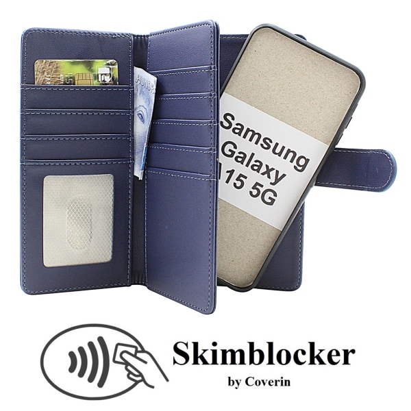 Skimblocker XL Magnet Fodral Samsung Galaxy A15 5G Svart