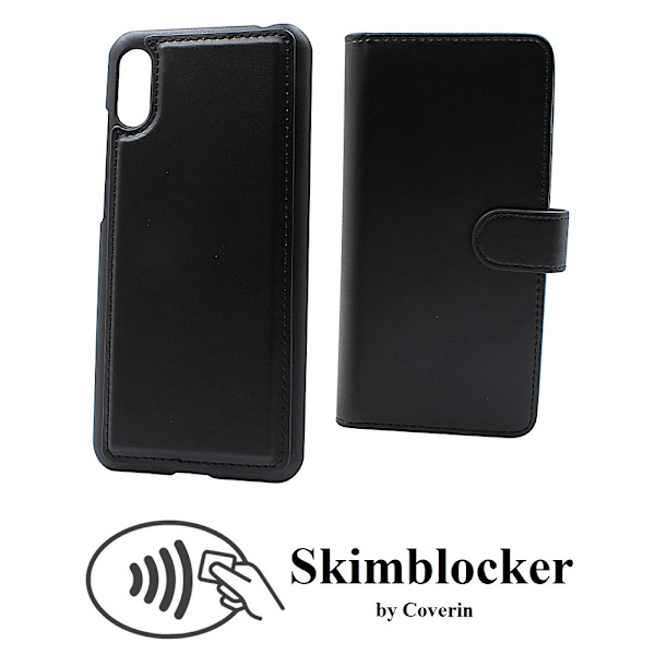 Skimblocker XL Magnet Wallet Huawei Y6 2019 Svart