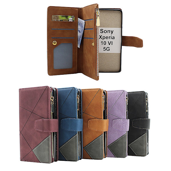 XL Sony Xperia 10 VI 5G Lyx Plånboksfodral Svart