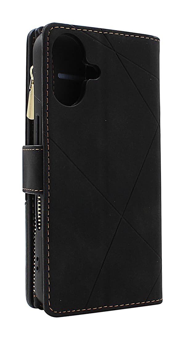 XL iPhone 17 Lyx Plånboksfodral Vinröd