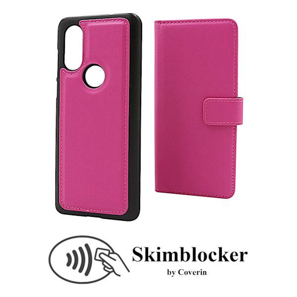 Skimblocker Magnet Wallet Motorola One Vision Hotpink