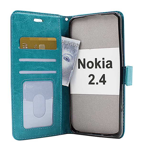 Crazy Horse Wallet Nokia 2.4 Röd