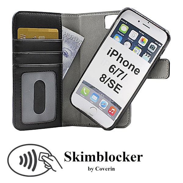 Skimblocker Magnet Wallet iPhone 7 Svart G641