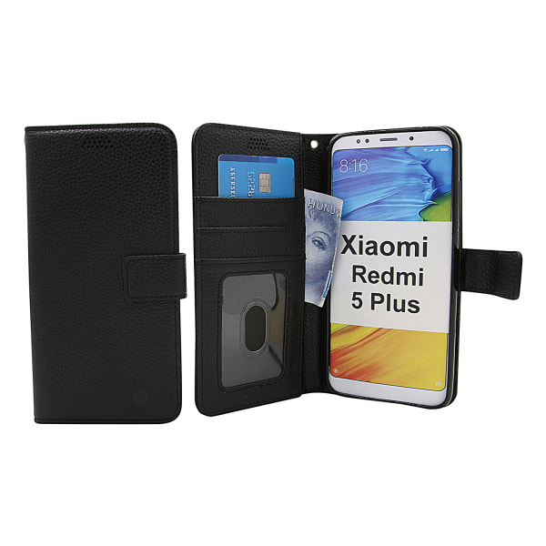 New Standcase Wallet Xiaomi Redmi 5 Plus (Svart) Svart