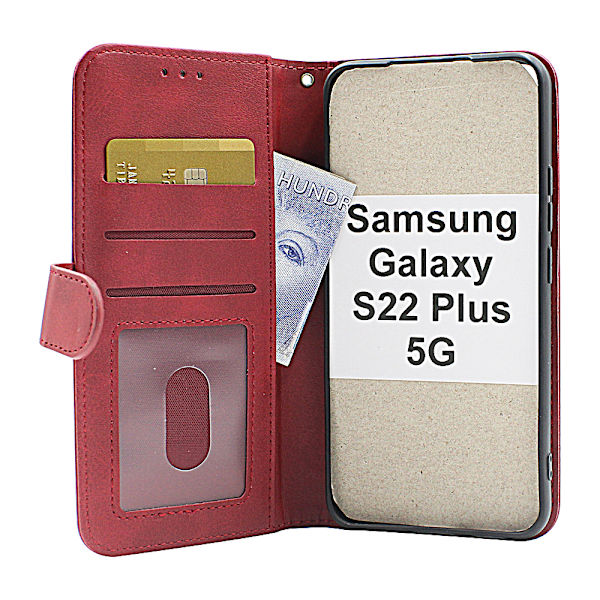 Zipper Standcase Wallet Samsung Galaxy S22 Plus 5G Marinblå