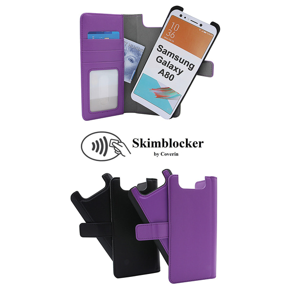 Skimblocker Magnet Wallet Samsung Galaxy A80 (A805F/DS) Svart