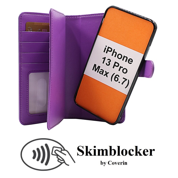 Skimblocker XL Magnet Fodral iPhone 13 Pro Max (6.7) Svart