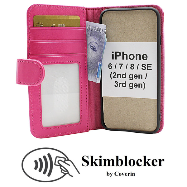Skimblocker Plånboksfodral iPhone 8 Svart