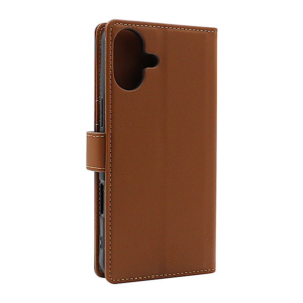 Skimblocker iPhone 16 Plus Plånboksfodral Brun