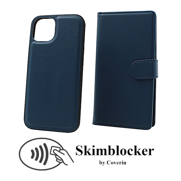 Skimblocker iPhone 13 / 14 Magnet Plånboksfodral Svart