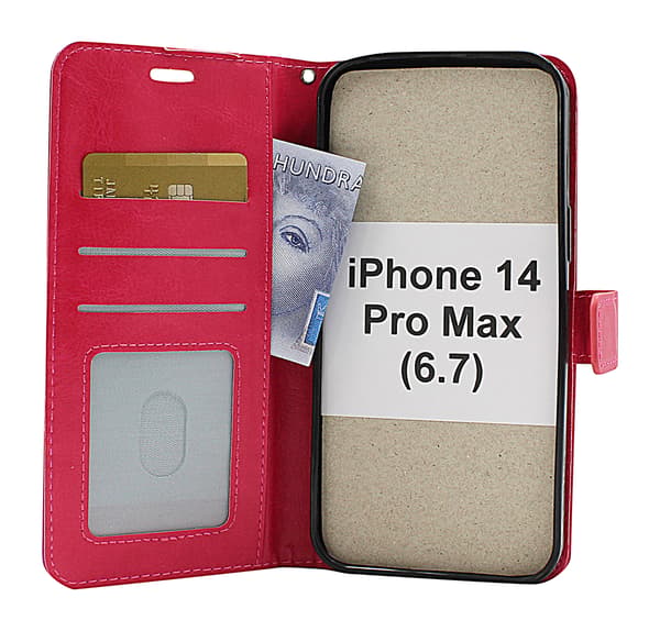 Crazy Horse Wallet iPhone 14 Pro Max (6.7) Svart