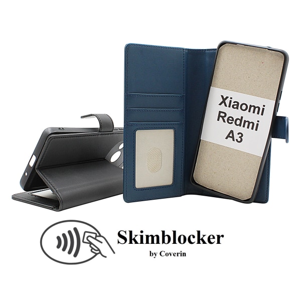 Skimblocker Xiaomi Redmi A3 Magnet Plånboksfodral Svart