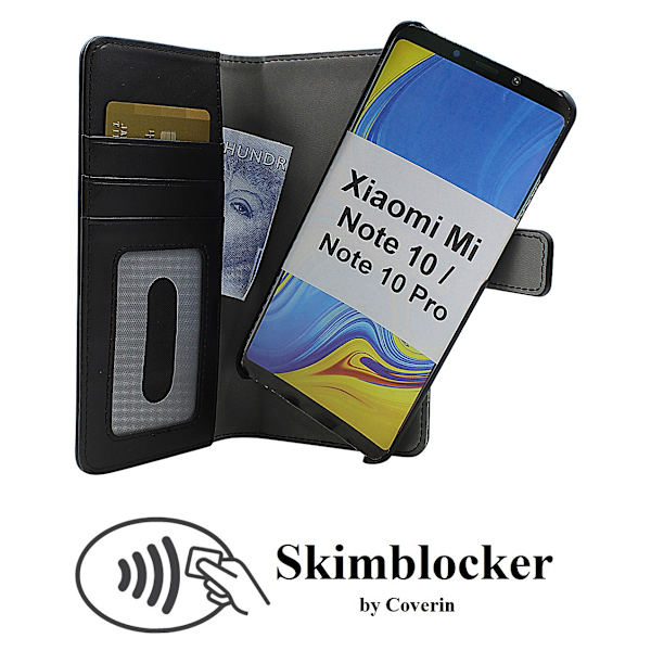 Skimblocker Magnet Wallet Xiaomi Mi Note 10 / Note 10 Pro Svart