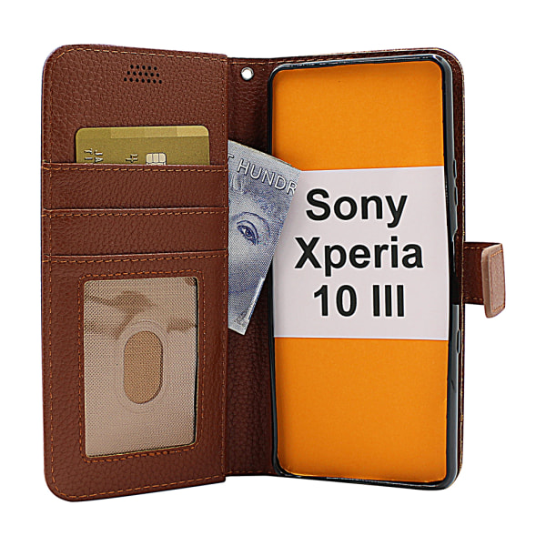 New Standcase Wallet Sony Xperia 10 III (XQ-BT52) Brun