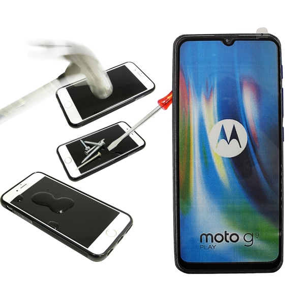 Full Frame Glas skydd Motorola Moto G9 Play (Svart)