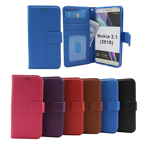 Standcase Wallet Nokia 3.1 (2018) Röd