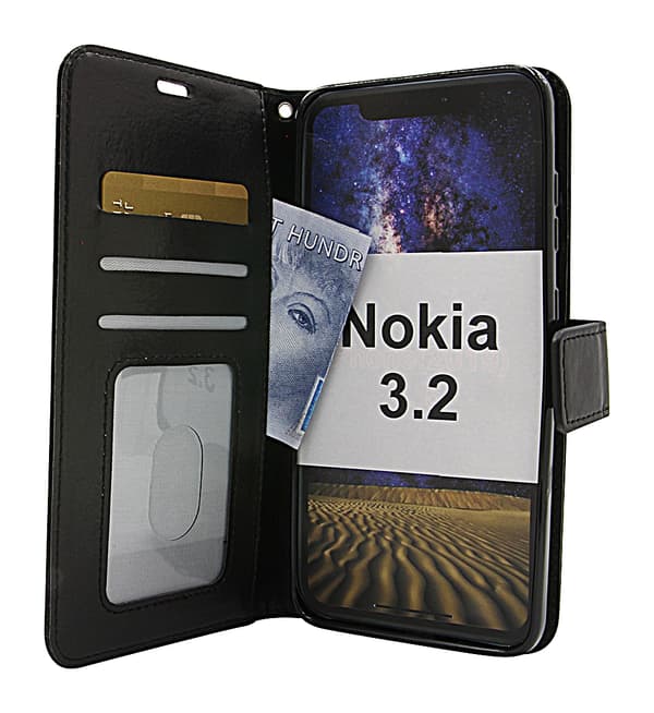 Crazy Horse Wallet Nokia 3.2 Svart