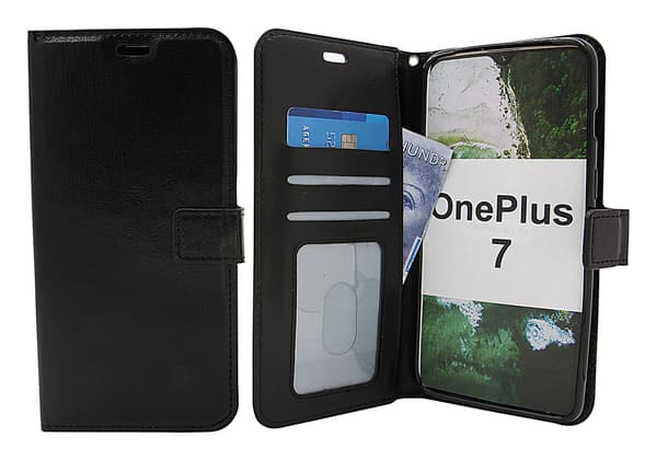 Crazy Horse Wallet OnePlus 7 Svart