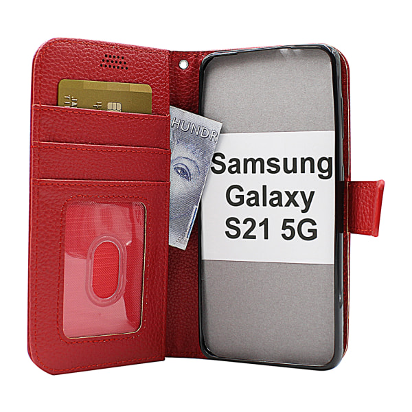 New Standcase Wallet Samsung Galaxy S21 5G (G991B) Svart