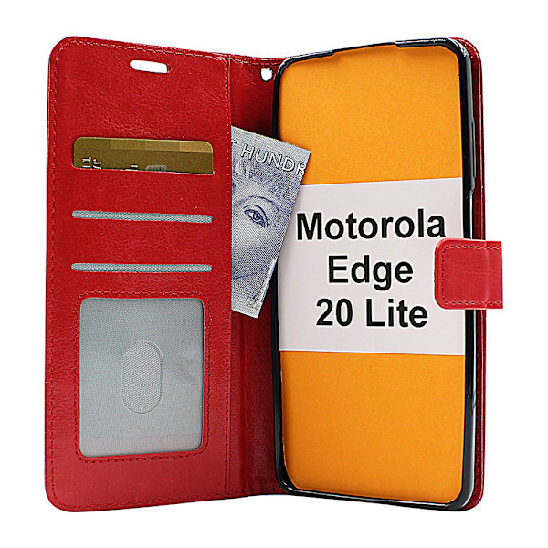 Crazy Horse Wallet Motorola Edge 20 Lite Röd
