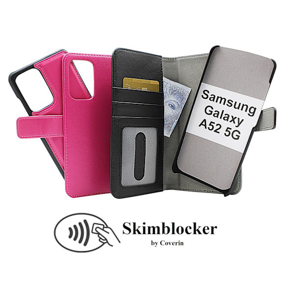 Skimblocker Magnet Fodral Samsung Galaxy A52 5G Svart