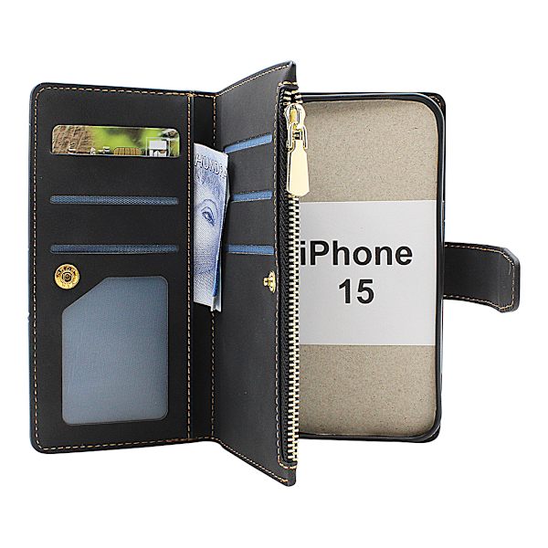 XL Standcase Lyxfodral iPhone 15 Svart