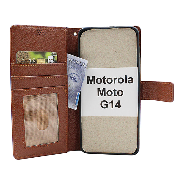 New Standcase Wallet Motorola Moto G14 Brun