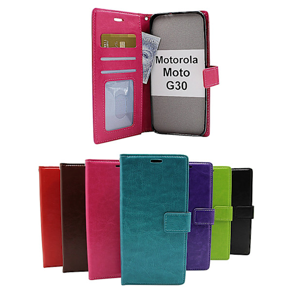 Crazy Horse Wallet Motorola Moto G30 Hotpink
