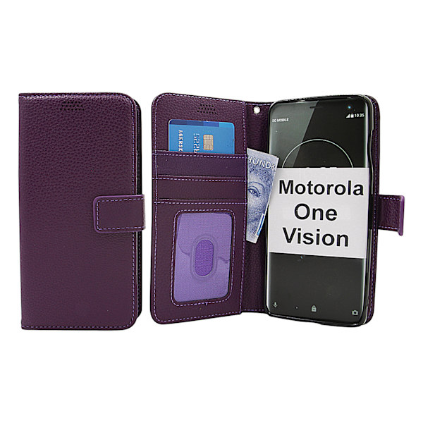 New Standcase Wallet Motorola One Vision Lila