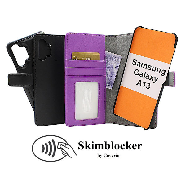 Skimblocker Magnet Fodral Samsung Galaxy A13 (A135F/DS) Lila