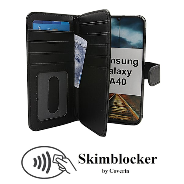 Skimblocker XL Wallet Samsung Galaxy A40 (A405FN/DS) Svart