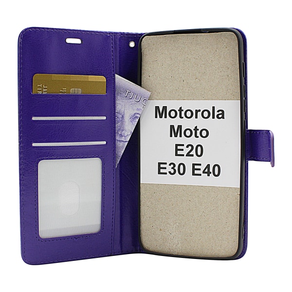 Crazy Horse Wallet Motorola Moto E20 / E30 / E40 Svart