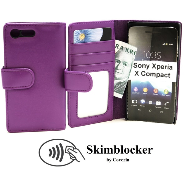 Skimblocker Plånboksfodral Sony Xperia X Compact (F5321) Lila