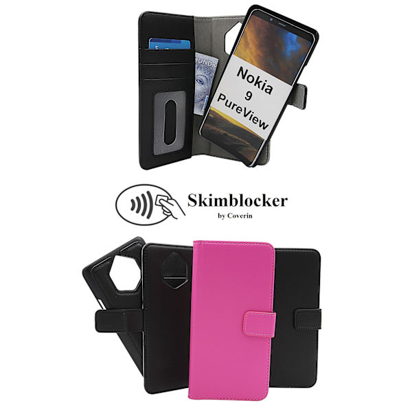 Skimblocker Magnet Wallet Nokia 9 PureView Svart