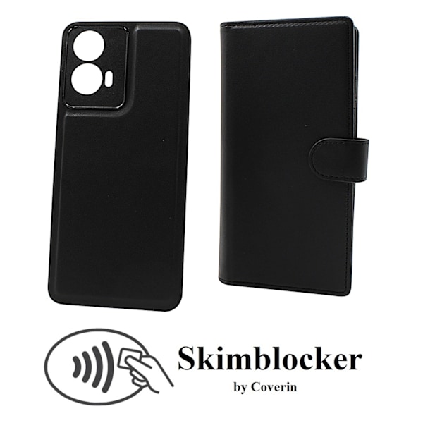 Skimblocker Motorola Moto E14 XL Magnet Plånboksfodral Svart